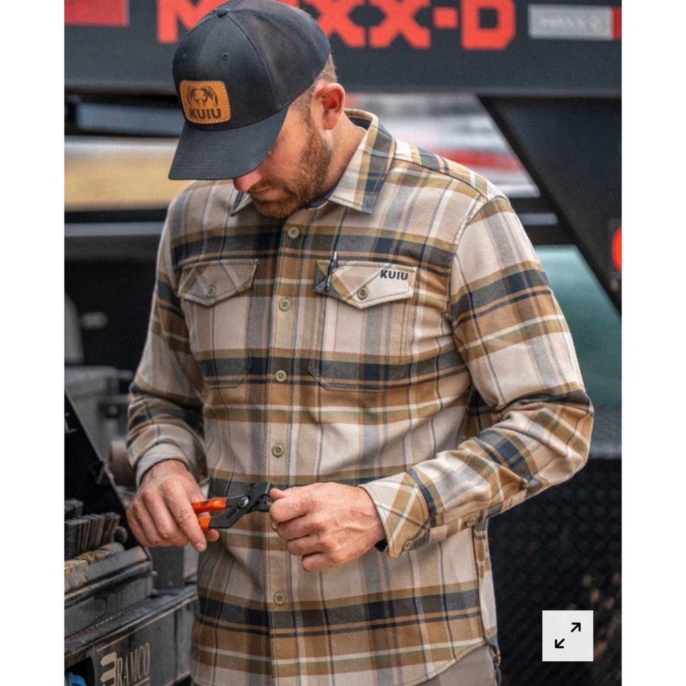 KUIU Workgrade Flannel Heavyweight Shirt Valo Check Plaid Mens Large NWT Hunting